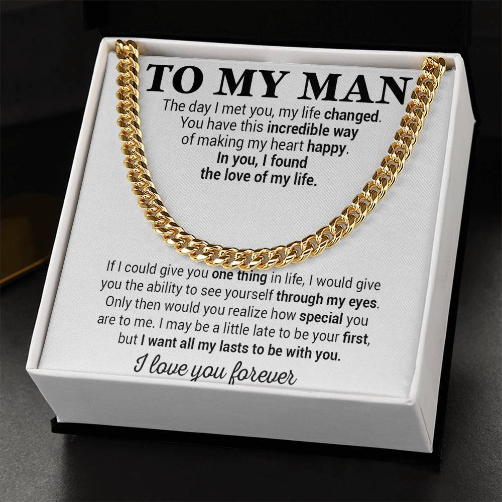 To My Man Cuban Chain Necklace, Gift for Him, Anniversary Birthday Christmas 25_5