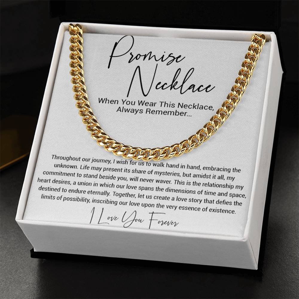 Promise Necklace Gift for Him, To My Man Cuban Chain Necklace, Anniversary Gift 11_11