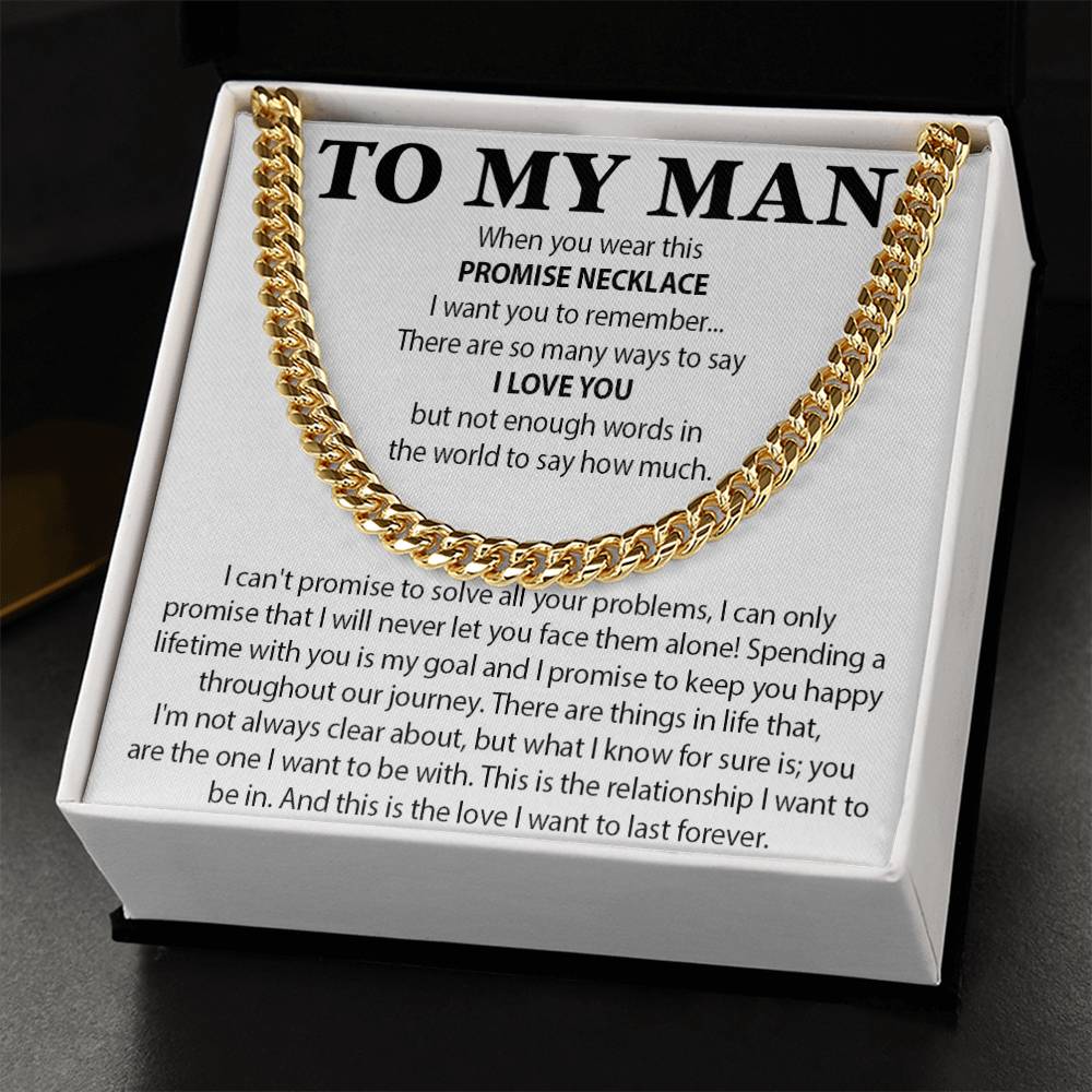To My Man Cuban Chain Necklace, Gift for Him, Anniversary Birthday Christmas 25_10