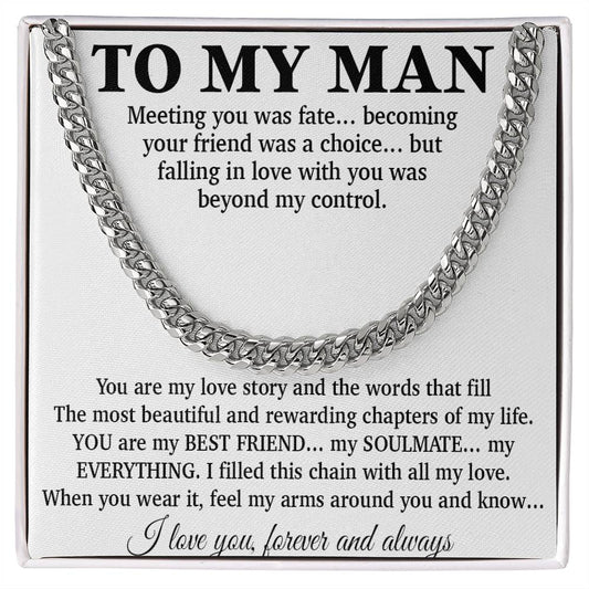 To My Man Cuban Chain Necklace, Gift for Him, Anniversary Birthday Christmas 24_5