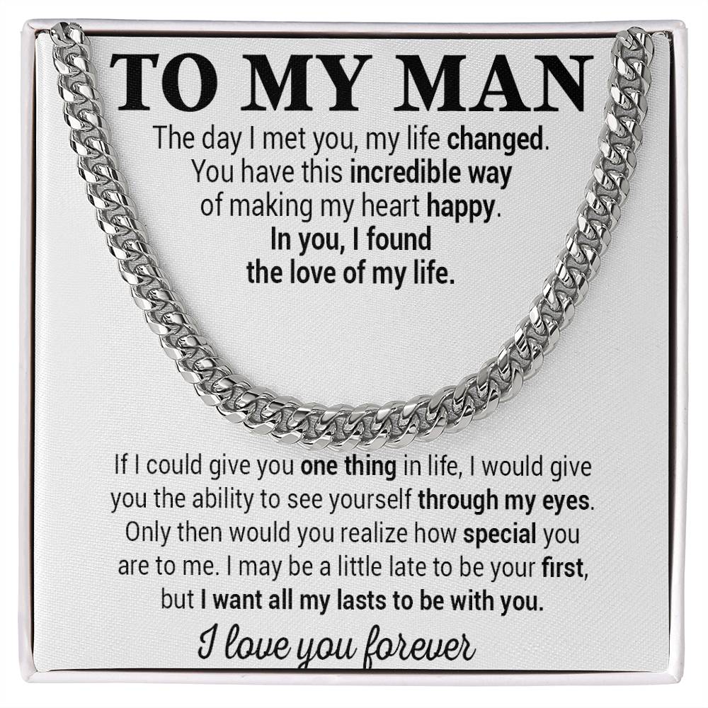 To My Man Cuban Chain Necklace, Gift for Him, Anniversary Birthday Christmas 25_5
