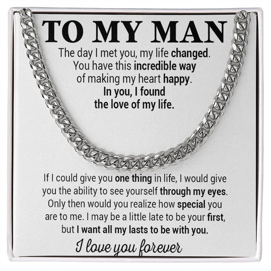 To My Man Cuban Chain Necklace, Gift for Him, Anniversary Birthday Christmas 25_5