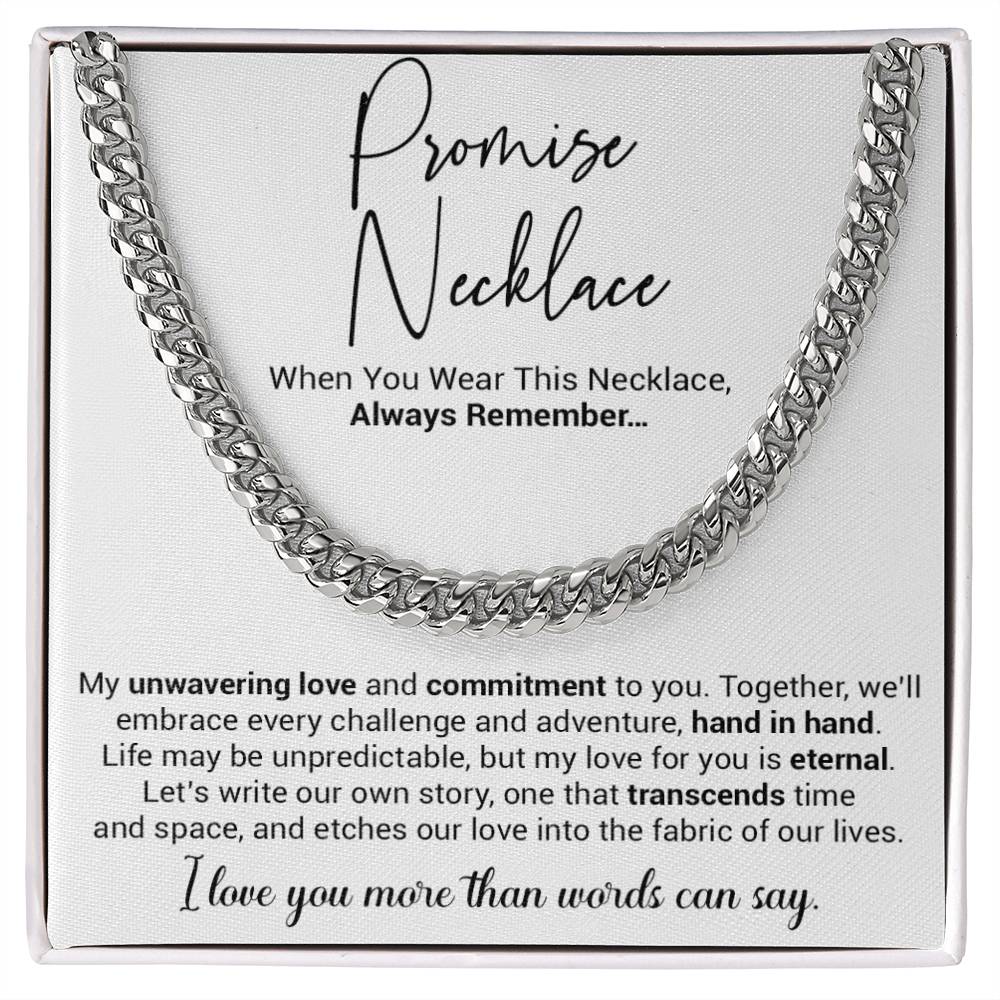 Promise Necklace Gift for Him, To My Man Cuban Chain Necklace, Anniversary Gift 12_10