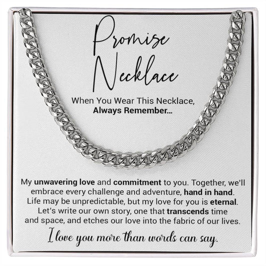 Promise Necklace Gift for Him, To My Man Cuban Chain Necklace, Anniversary Gift 12_10