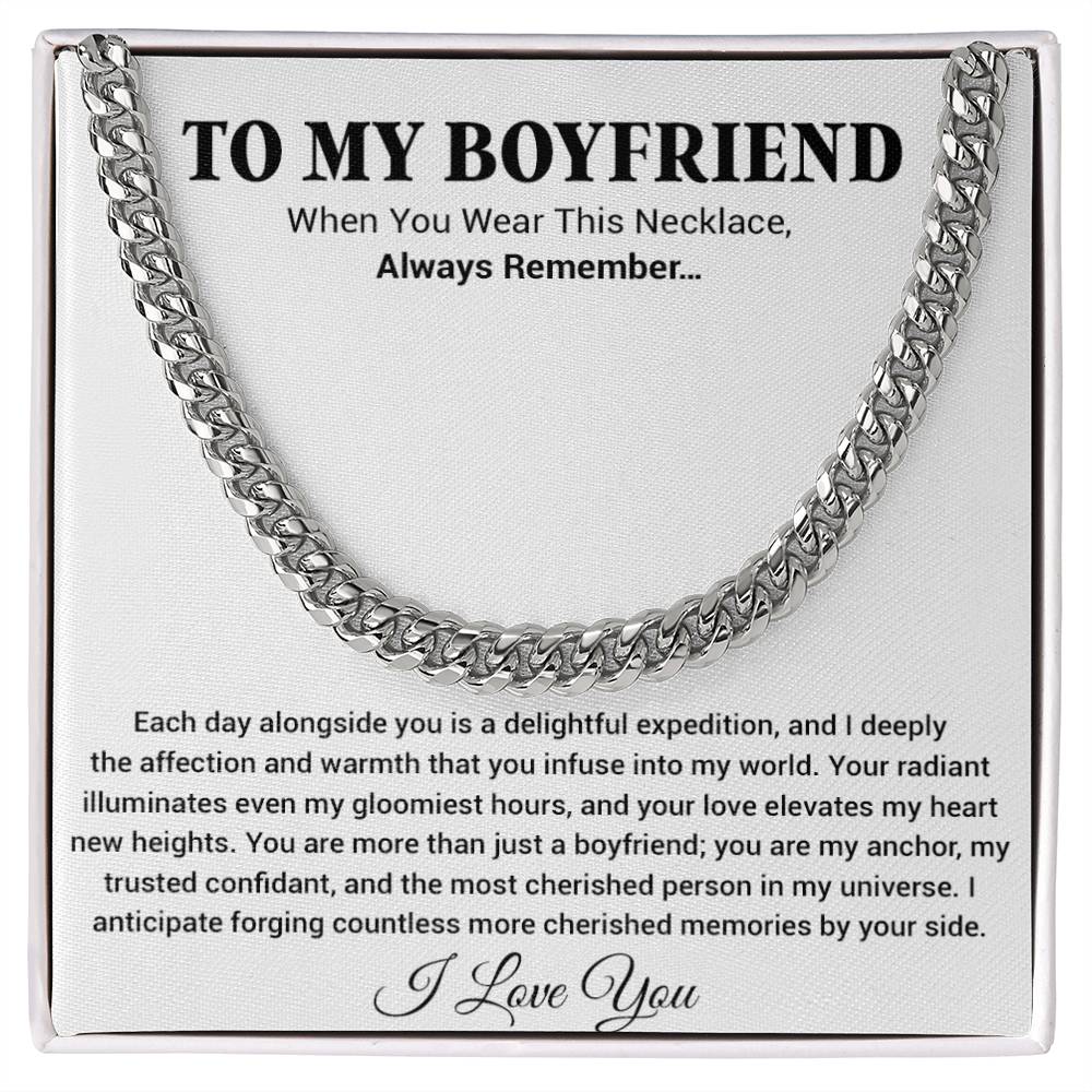Boyfriend Promise Necklace, Boyfriend Promise Gift, Boyfriend Cuban Chain Necklace