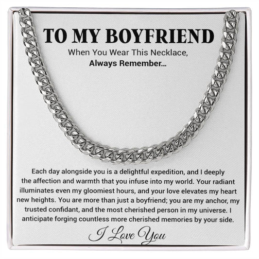 Boyfriend Promise Necklace, Boyfriend Promise Gift, Boyfriend Cuban Chain Necklace