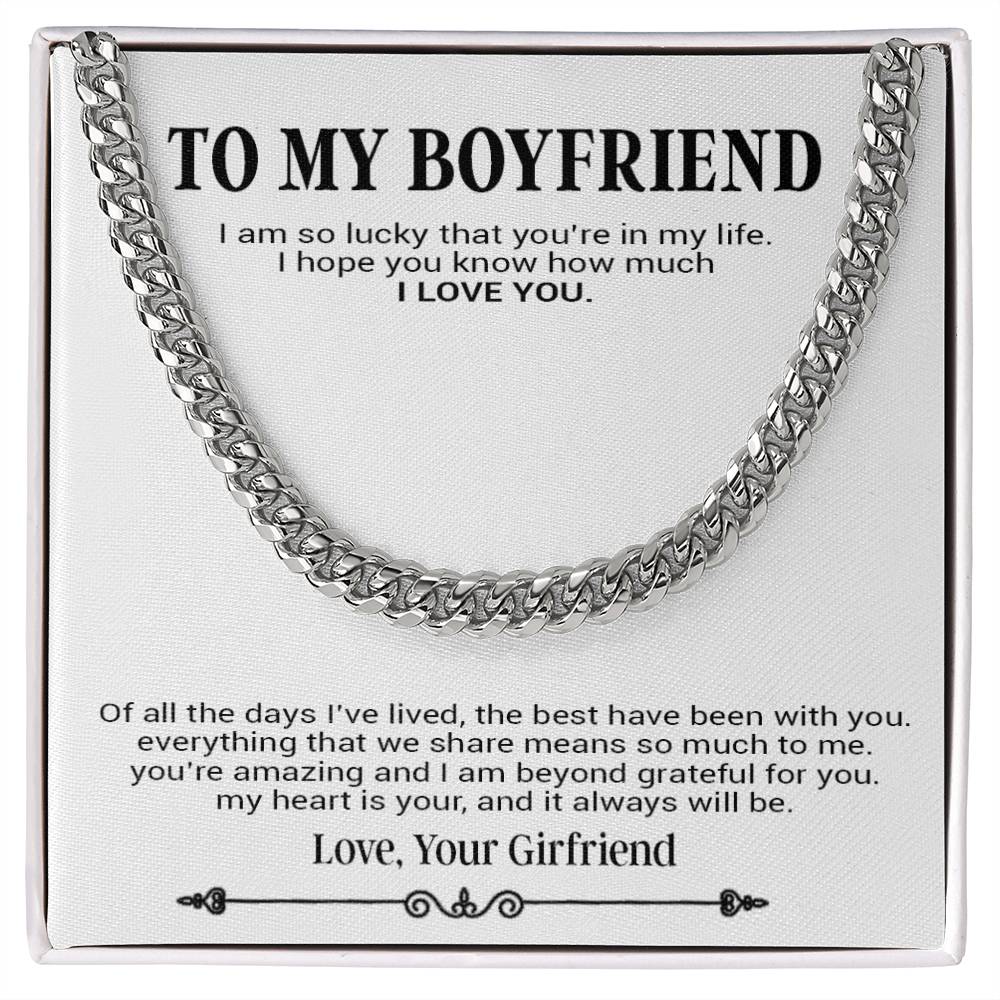 To My Boyfriend Necklace, Boyfriend Anniversary Gift, Boyfriend Birthday Gift, Boyfriend Christmas Gift