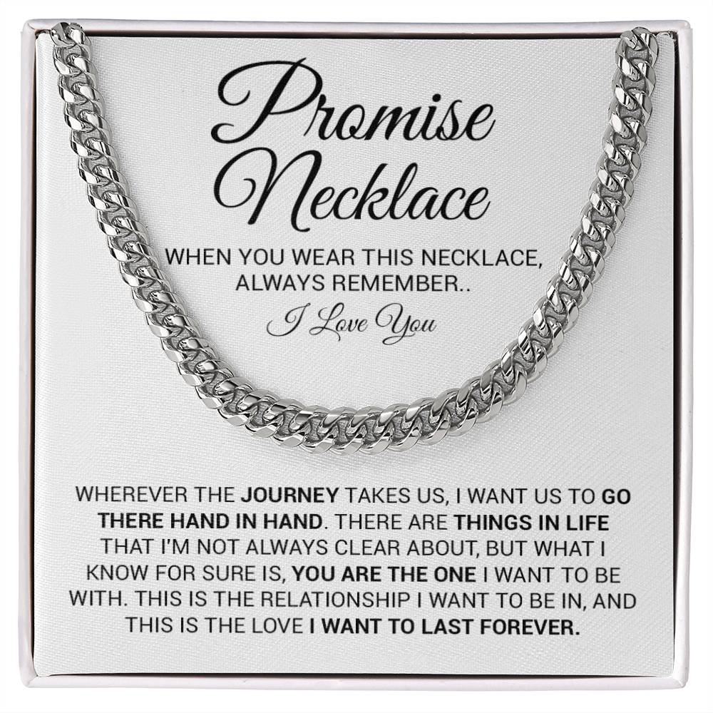 Promise Necklace Gift for Him, To My Man Cuban Chain Necklace, Anniversary Gift, Ideas for Boyfriend