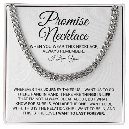 Promise Necklace Gift for Him, To My Man Cuban Chain Necklace, Anniversary Gift, Ideas for Boyfriend