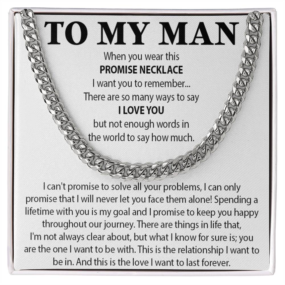 To My Man Cuban Chain Necklace, Gift for Him, Anniversary Birthday Christmas 25_10