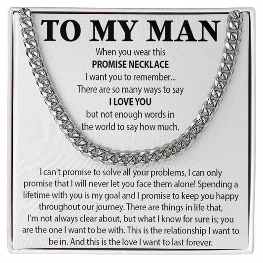To My Man Cuban Chain Necklace, Gift for Him, Anniversary Birthday Christmas 25_10