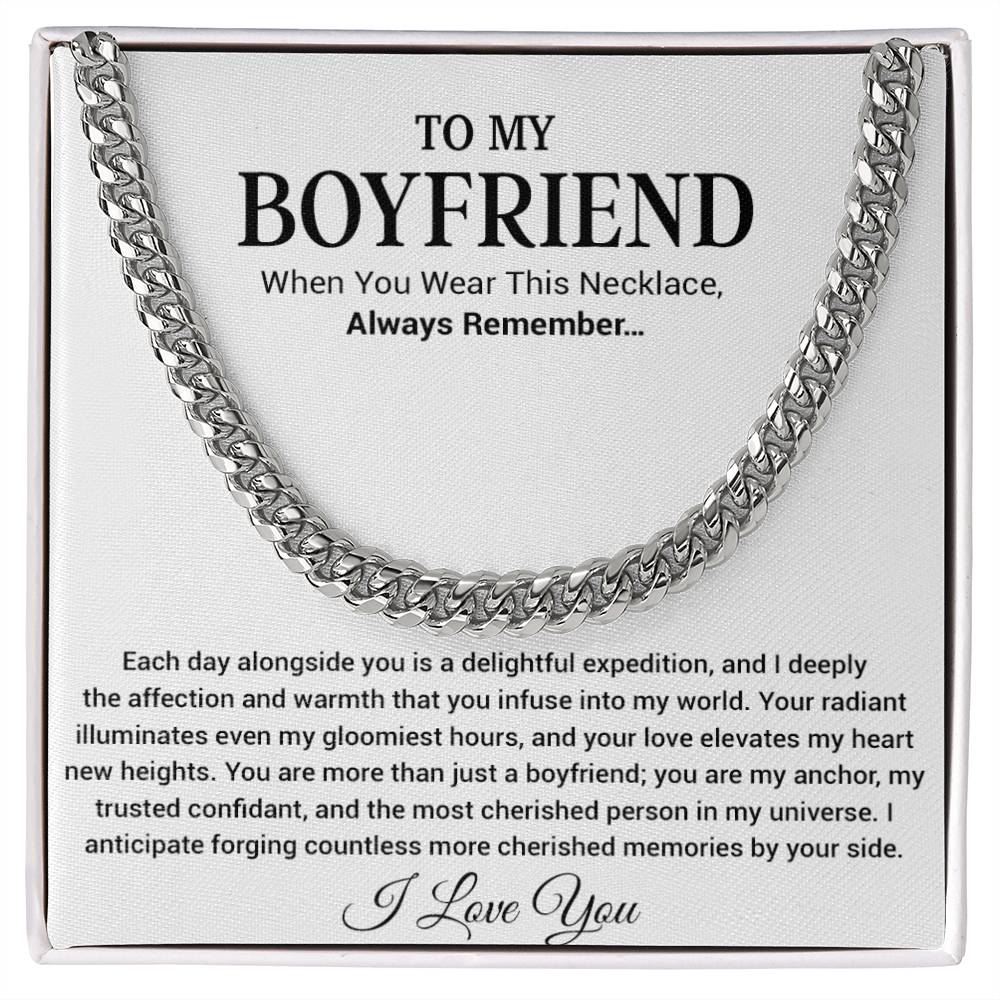 Boyfriend Promise Necklace, Boyfriend Promise Gift, Boyfriend Cuban Chain Necklace