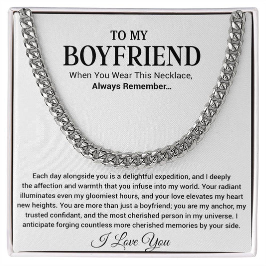 Boyfriend Promise Necklace, Boyfriend Promise Gift, Boyfriend Cuban Chain Necklace