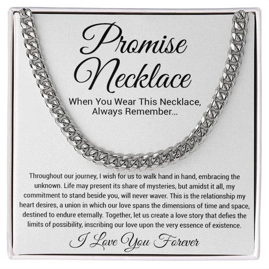 Promise Necklace Gift for Him, To My Man Cuban Chain Necklace, Anniversary Gift 26_11