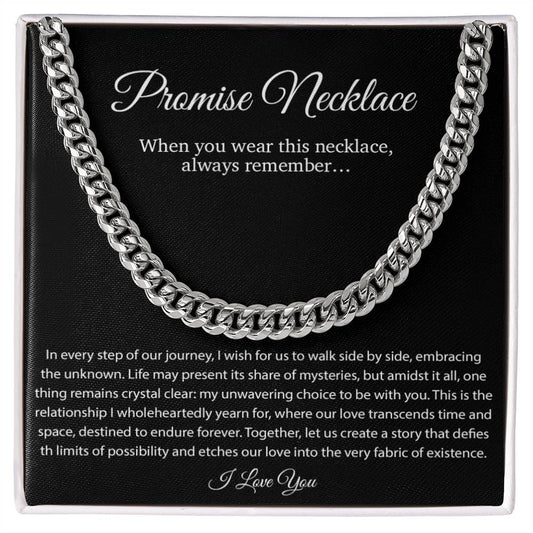 Promise Necklace Gift for Him, To My Man Cuban Chain Necklace, Anniversary Gift 1