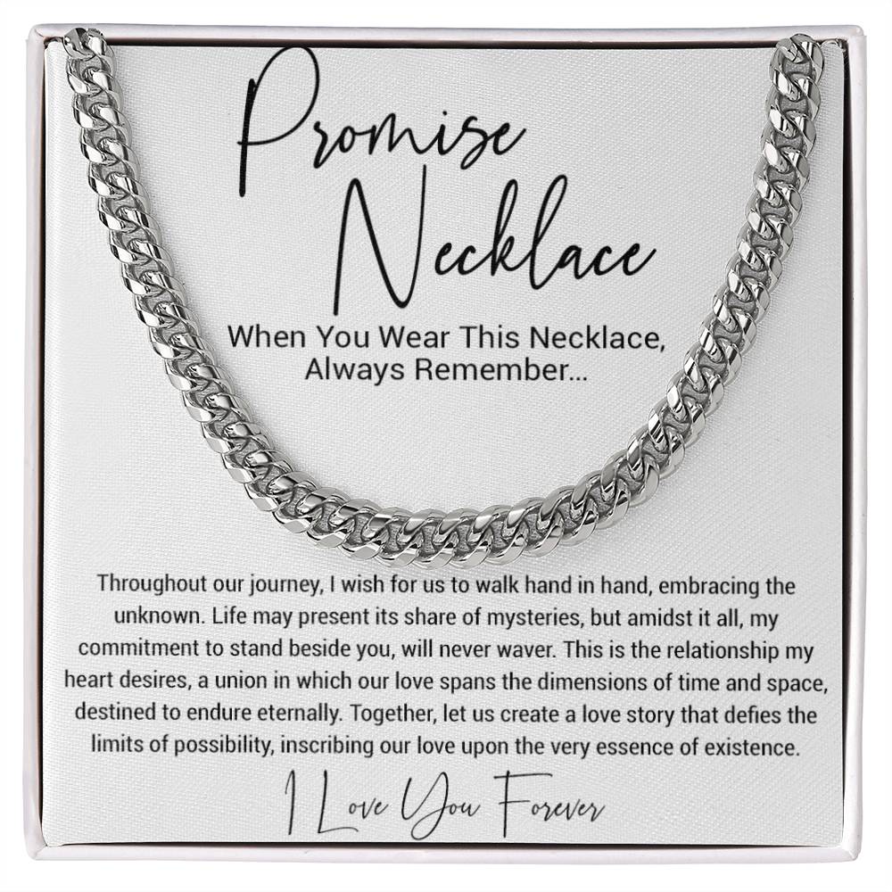 Promise Necklace Gift for Him, To My Man Cuban Chain Necklace, Anniversary Gift 11_11