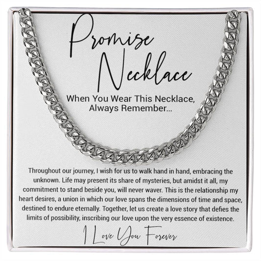 Promise Necklace Gift for Him, To My Man Cuban Chain Necklace, Anniversary Gift 11_11