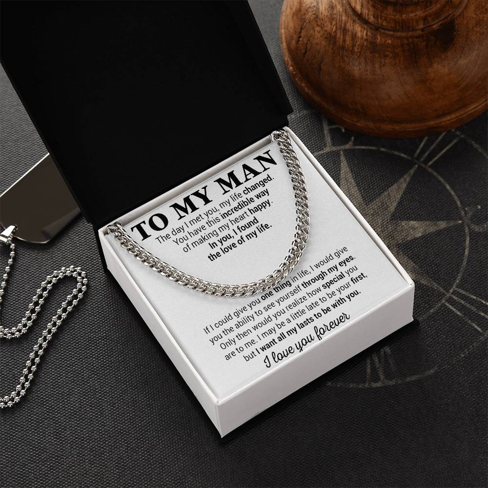 To My Man Cuban Chain Necklace, Gift for Him, Anniversary Birthday Christmas 25_5