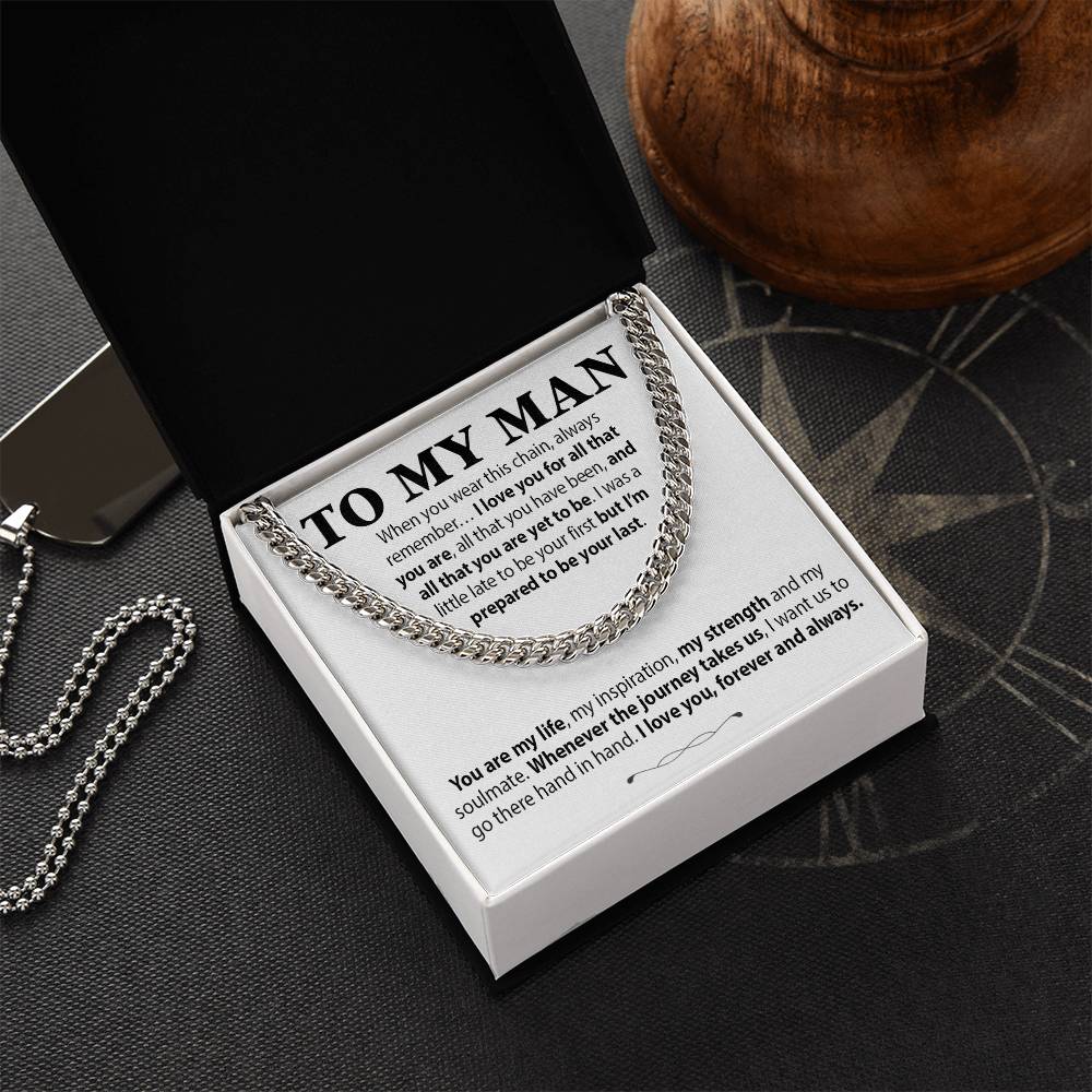 To My Man Cuban Chain Necklace, Gift for Him, Anniversary Birthday Christmas 13_10