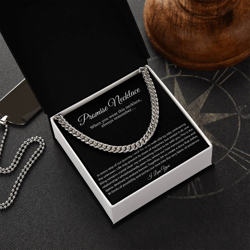 Promise Necklace Gift for Him, To My Man Cuban Chain Necklace, Anniversary Gift 1