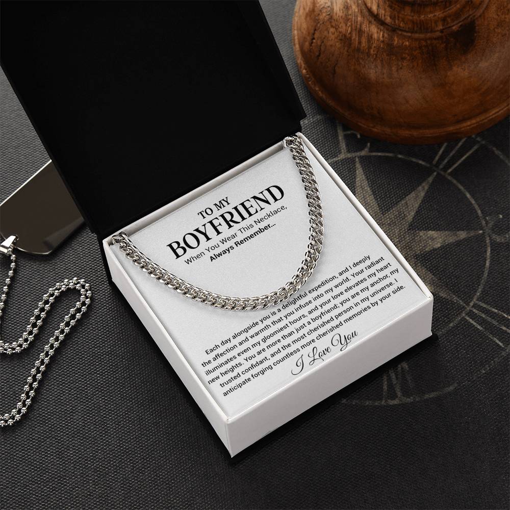 Boyfriend Promise Necklace, Boyfriend Promise Gift, Boyfriend Cuban Chain Necklace
