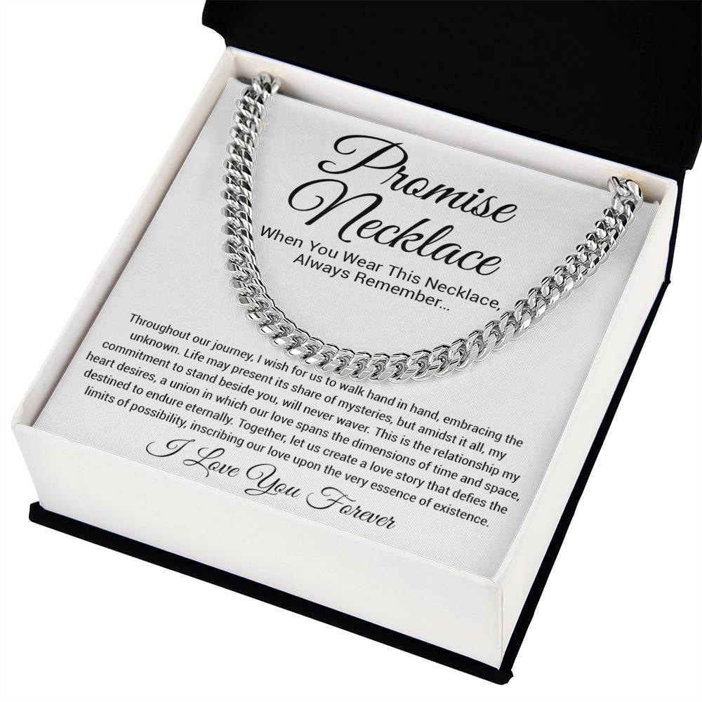 Promise Necklace Gift for Him, To My Man Cuban Chain Necklace, Anniversary Gift 26_11
