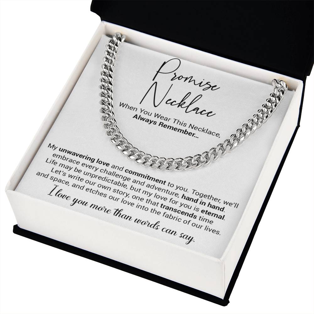 Promise Necklace Gift for Him, To My Man Cuban Chain Necklace, Anniversary Gift 12_10