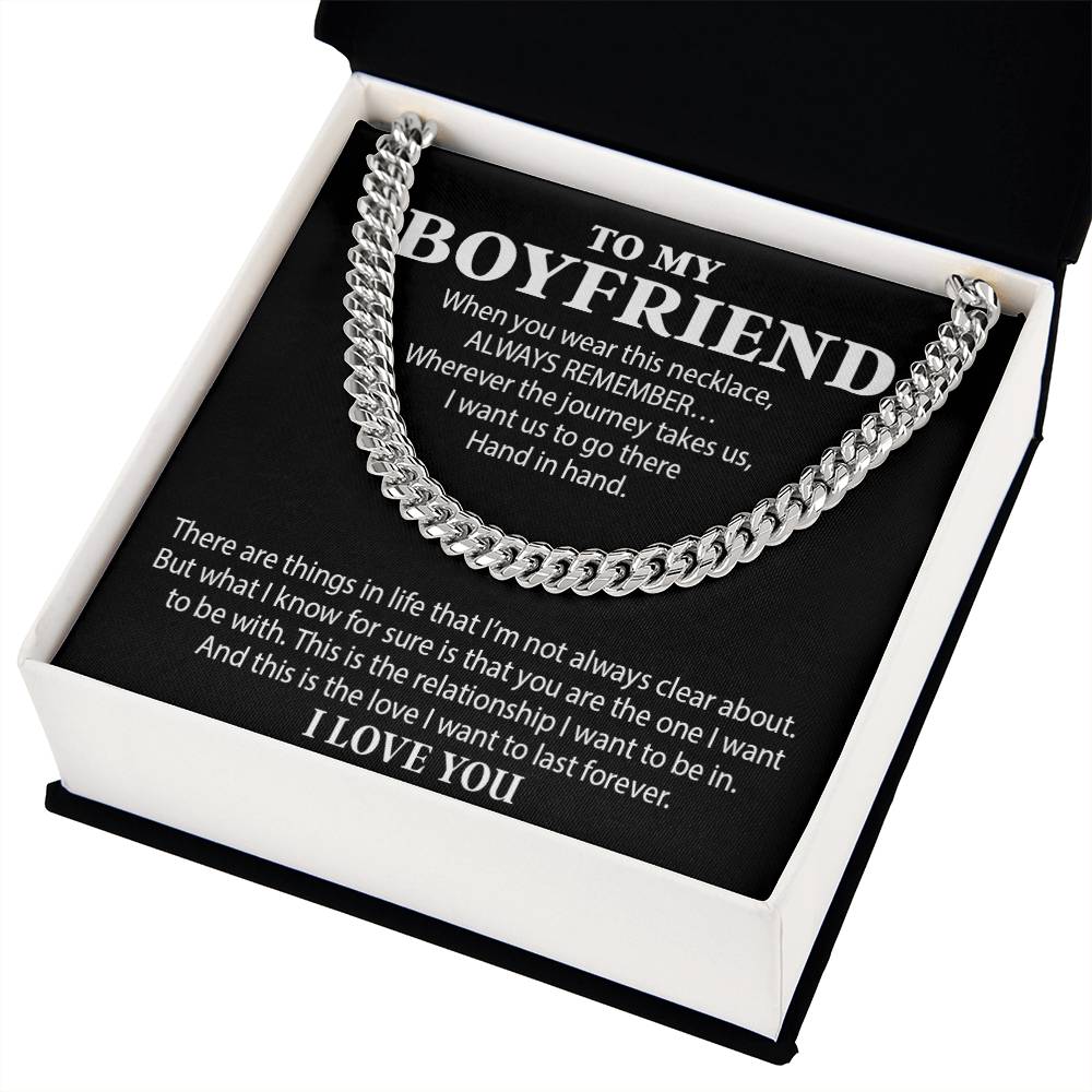 Boyfriend Cuban Chain Necklace, Promise Necklace For Boyfriend, Boyfriend Necklace