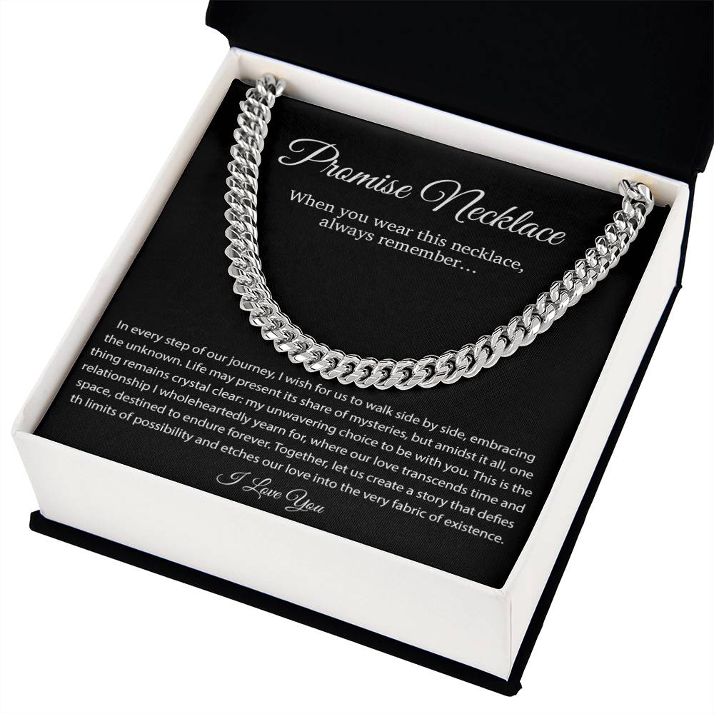 Promise Necklace Gift for Him, To My Man Cuban Chain Necklace, Anniversary Gift 1