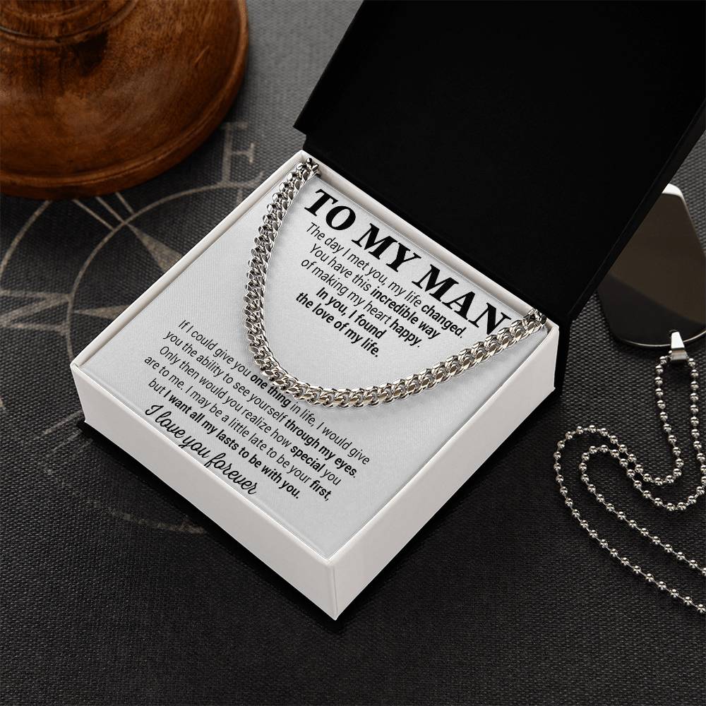 To My Man Cuban Chain Necklace, Gift for Him, Anniversary Birthday Christmas 25_5
