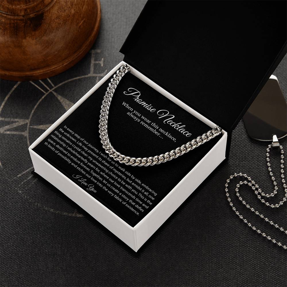 Promise Necklace Gift for Him, To My Man Cuban Chain Necklace, Anniversary Gift 1