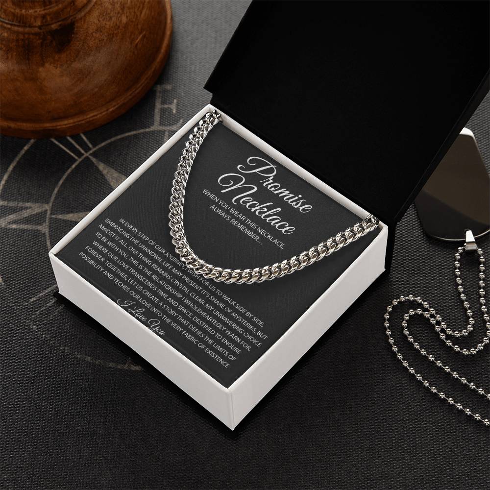 Promise Necklace Gift for Him, To My Man Cuban Chain Necklace, Anniversary Gift for Boyfriend 28_9