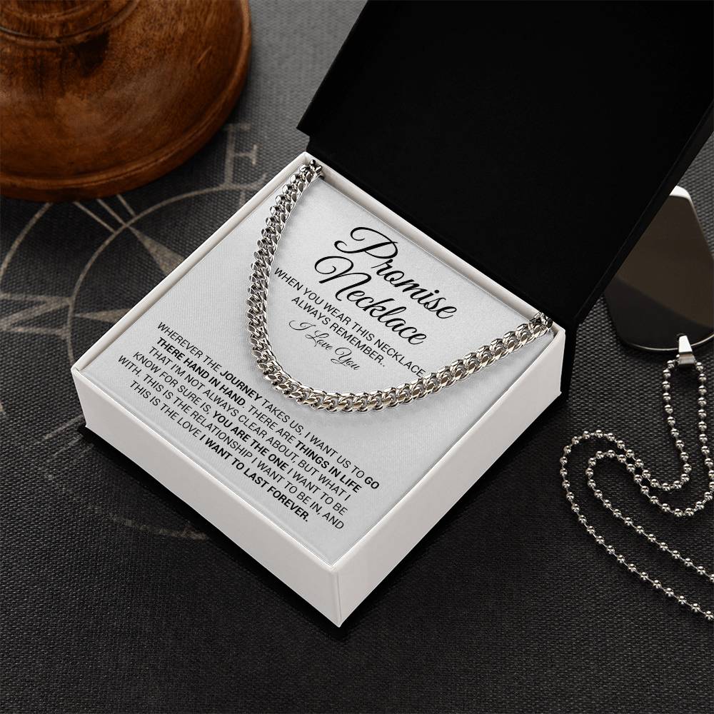 Promise Necklace Gift for Him, To My Man Cuban Chain Necklace, Anniversary Gift, Ideas for Boyfriend