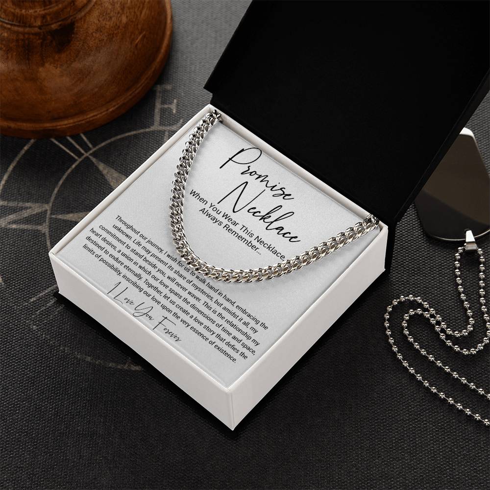 Promise Necklace Gift for Him, To My Man Cuban Chain Necklace, Anniversary Gift 11_11