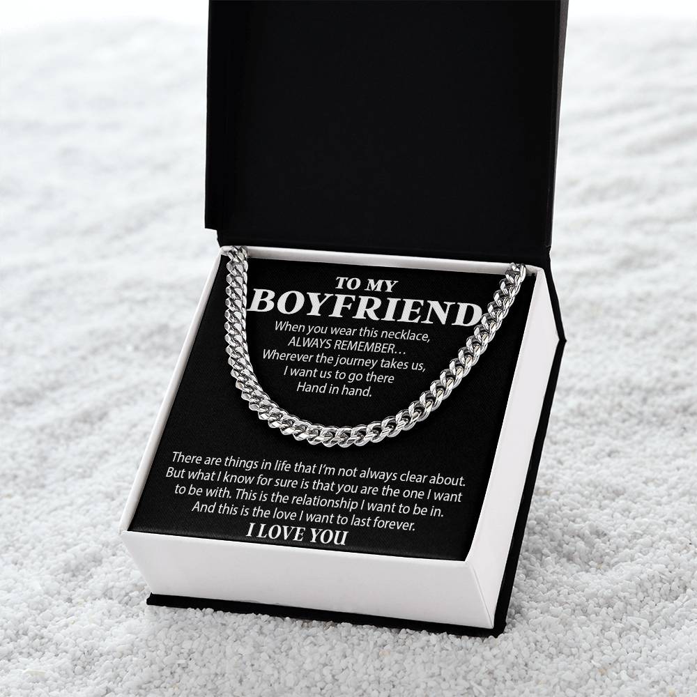 Boyfriend Cuban Chain Necklace, Promise Necklace For Boyfriend, Boyfriend Necklace