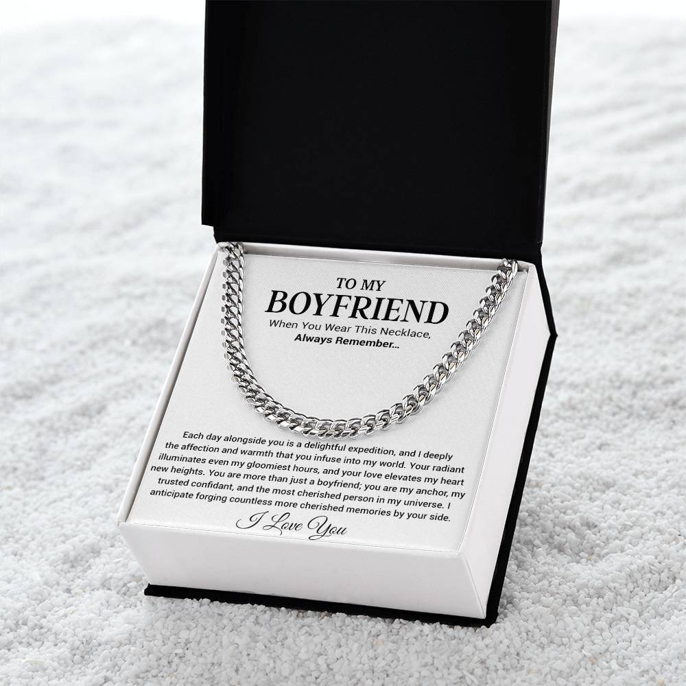 Boyfriend Promise Necklace, Boyfriend Promise Gift, Boyfriend Cuban Chain Necklace