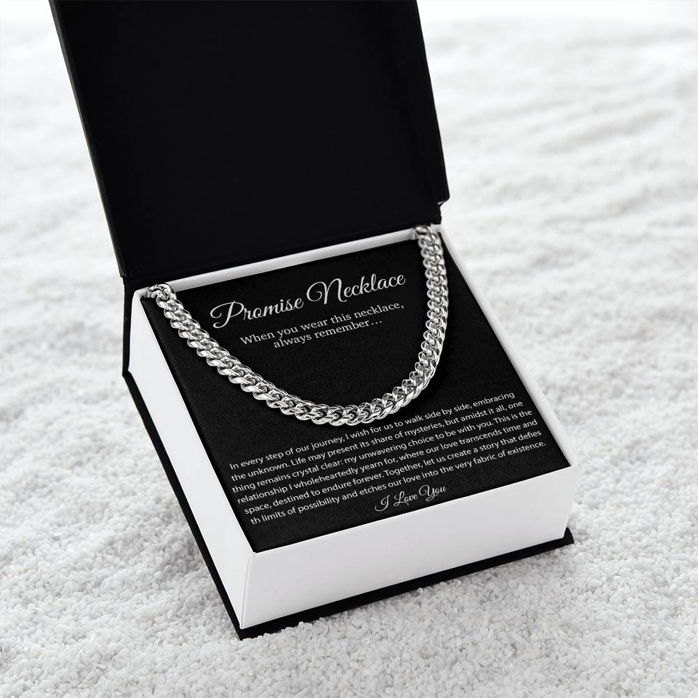 Promise Necklace Gift for Him, To My Man Cuban Chain Necklace, Anniversary Gift 1