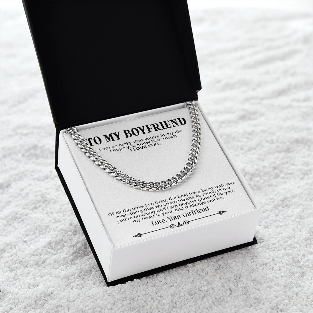 To My Boyfriend Necklace, Boyfriend Anniversary Gift, Boyfriend Birthday Gift, Boyfriend Christmas Gift