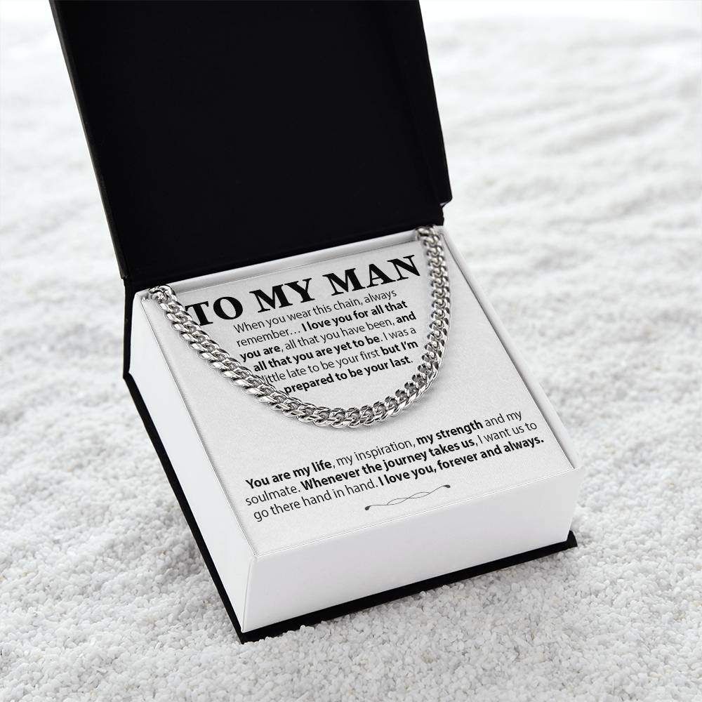 To My Man Cuban Chain Necklace, Gift for Him, Anniversary Birthday Christmas 13_10