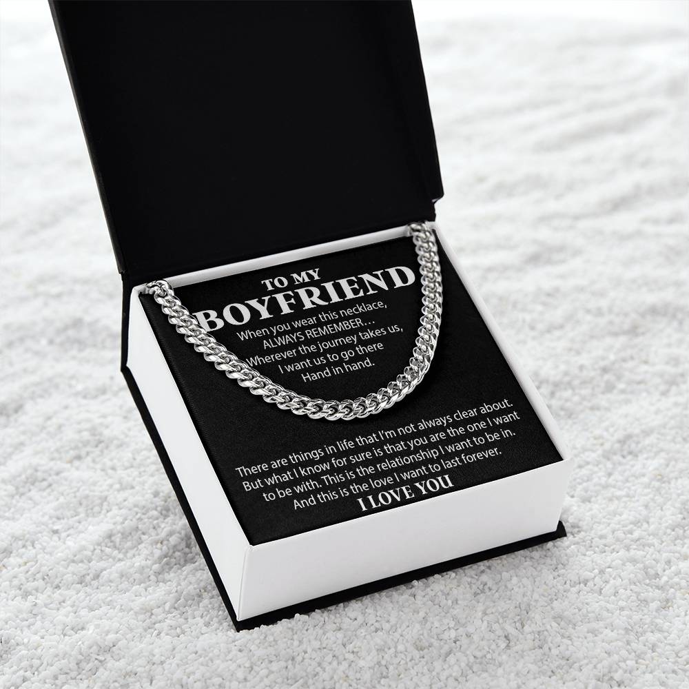 Boyfriend Cuban Chain Necklace, Promise Necklace For Boyfriend, Boyfriend Necklace
