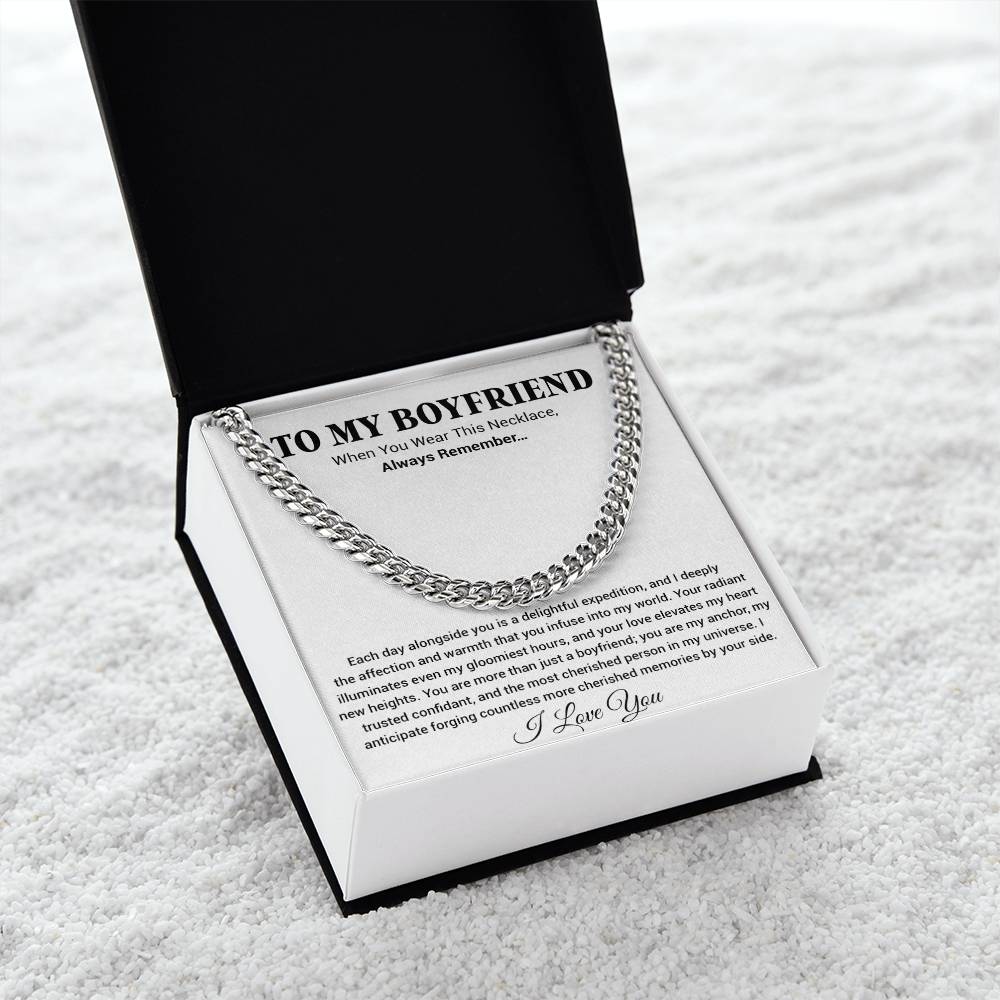 Boyfriend Promise Necklace, Boyfriend Promise Gift, Boyfriend Cuban Chain Necklace