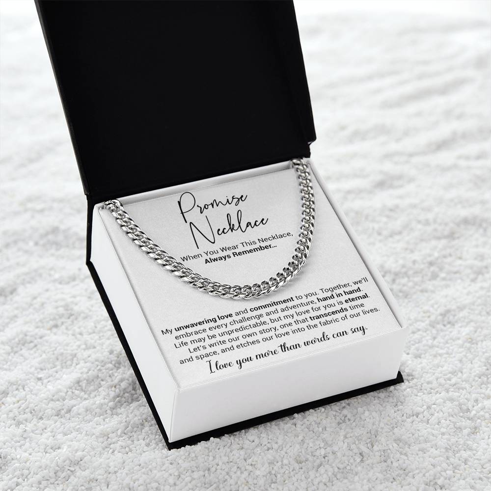 Promise Necklace Gift for Him, To My Man Cuban Chain Necklace, Anniversary Gift 12_10