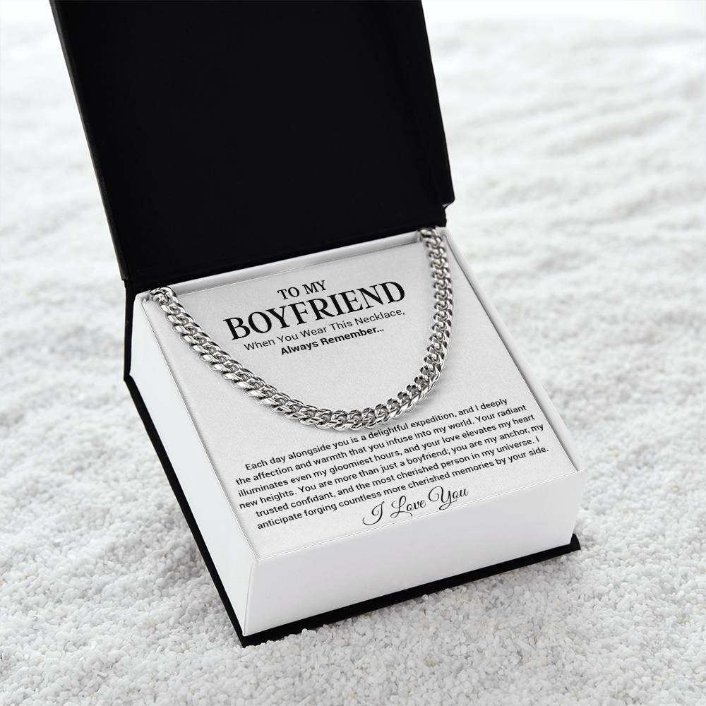 Boyfriend Promise Necklace, Boyfriend Promise Gift, Boyfriend Cuban Chain Necklace