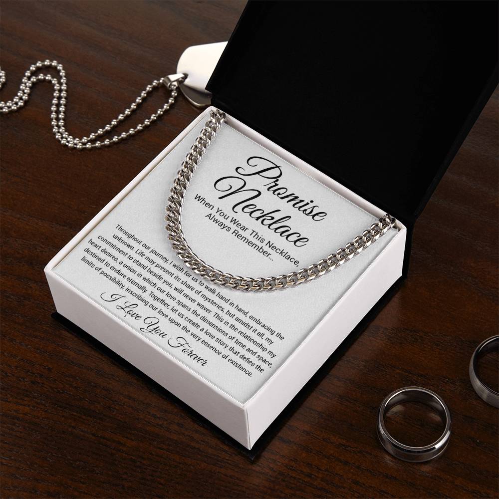 Promise Necklace Gift for Him, To My Man Cuban Chain Necklace, Anniversary Gift 26_11
