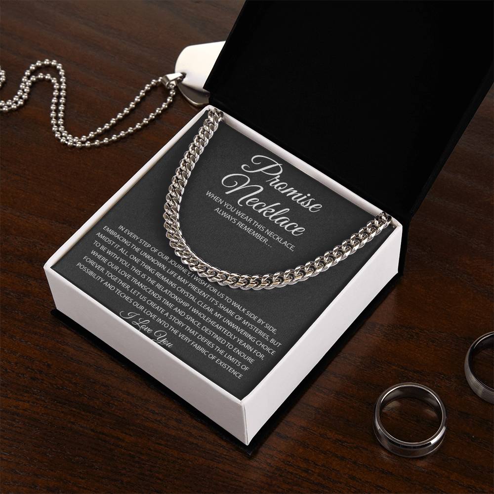 Promise Necklace Gift for Him, To My Man Cuban Chain Necklace, Anniversary Gift for Boyfriend 28_9