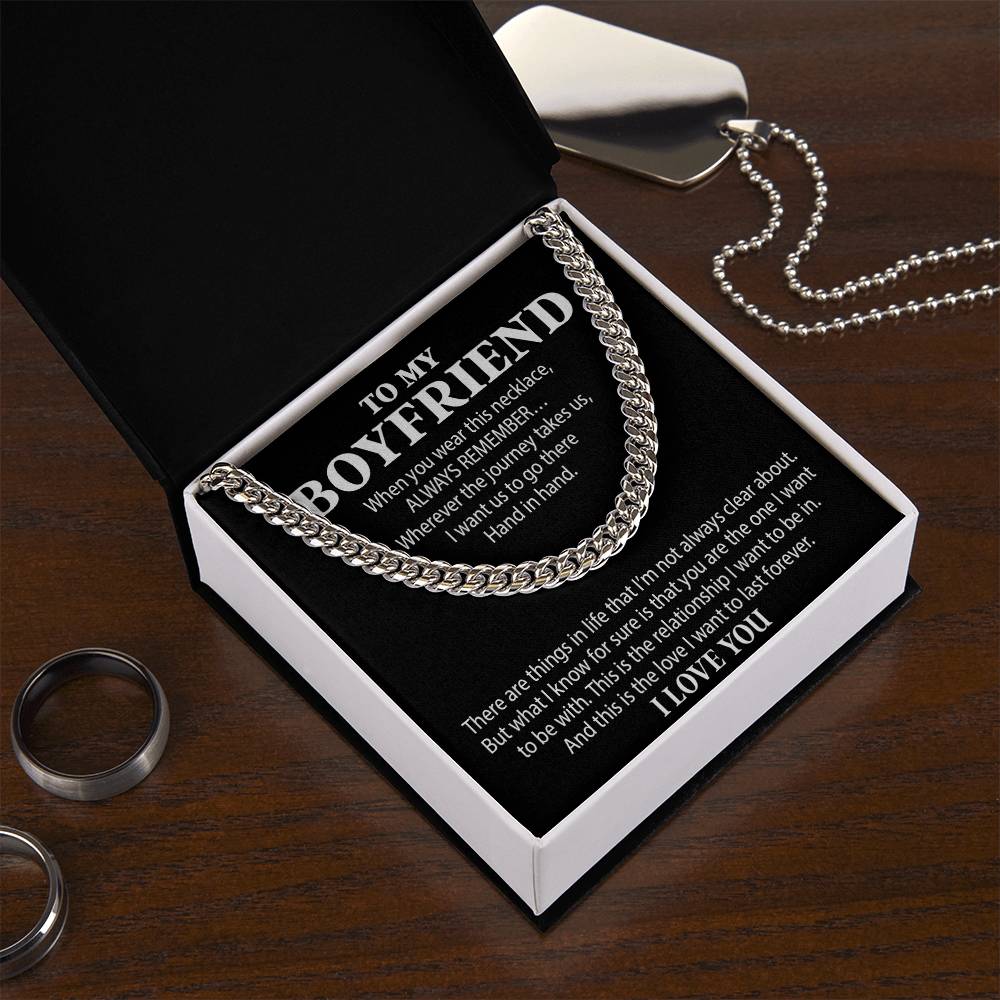Boyfriend Cuban Chain Necklace, Promise Necklace For Boyfriend, Boyfriend Necklace