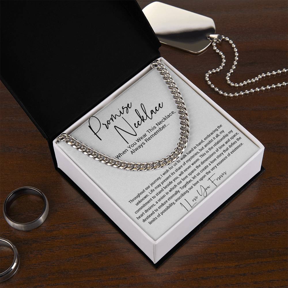 Promise Necklace Gift for Him, To My Man Cuban Chain Necklace, Anniversary Gift 11_11