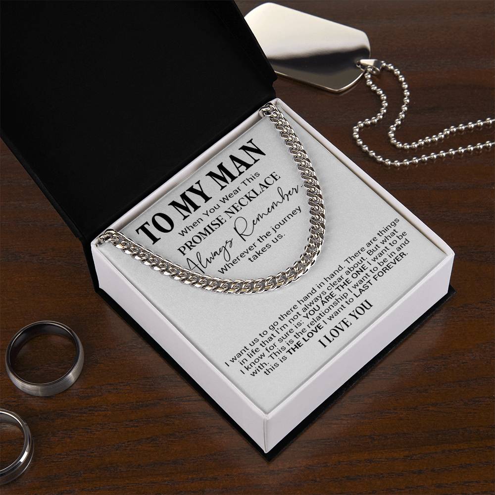 To My Man Cuban Chain Necklace, Romantic Gift for Him, Anniversary Birthday Christmas Gift 31_10