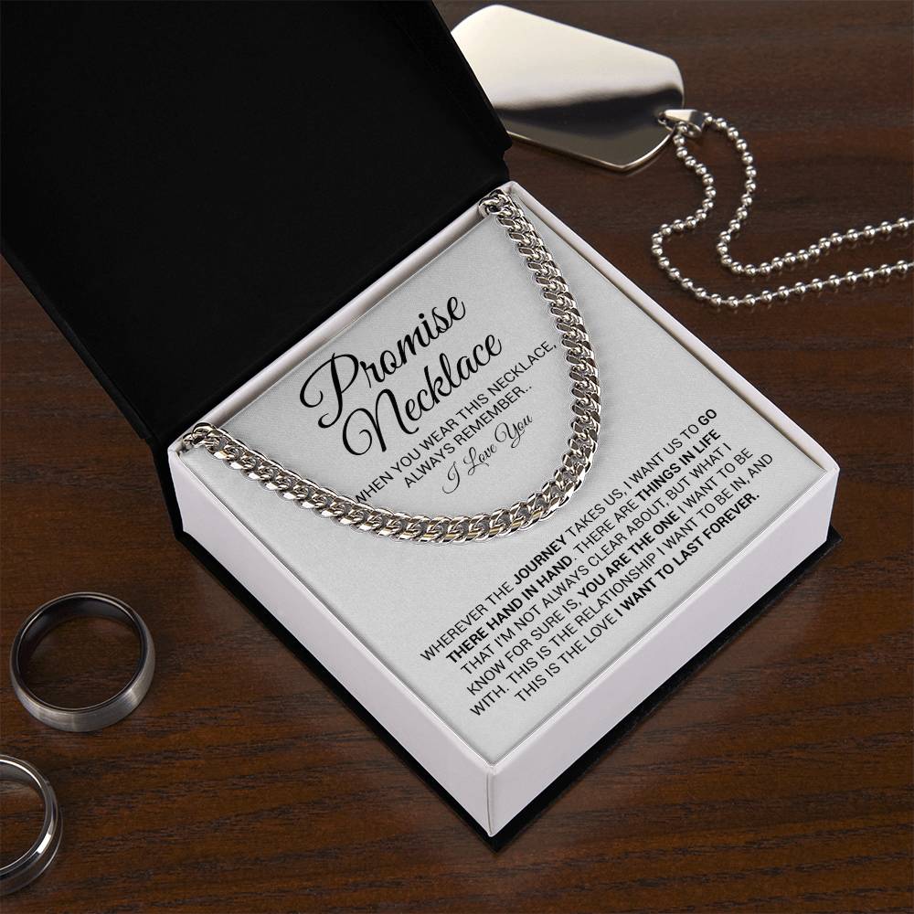 Promise Necklace Gift for Him, To My Man Cuban Chain Necklace, Anniversary Gift, Ideas for Boyfriend