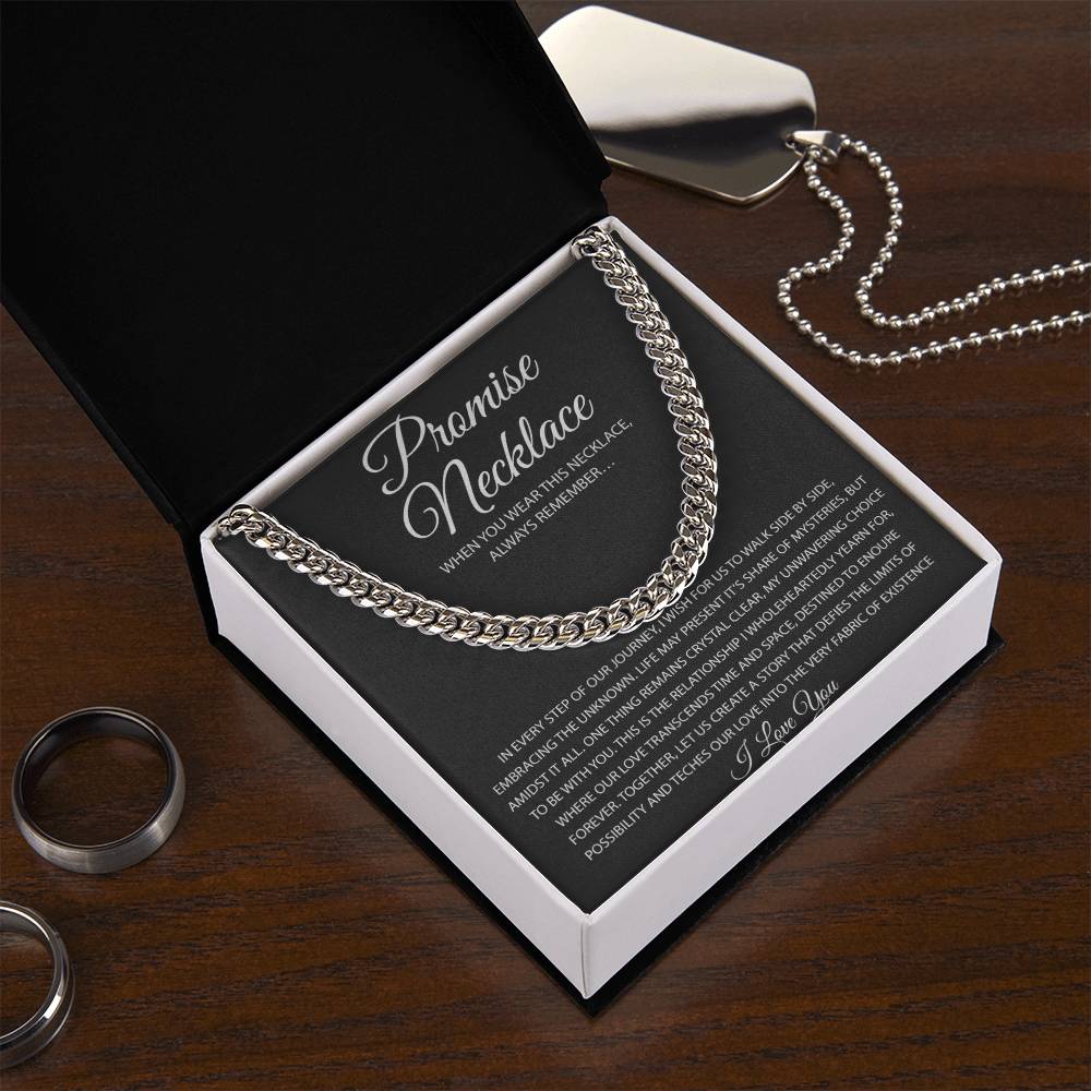 Promise Necklace Gift for Him, To My Man Cuban Chain Necklace, Anniversary Gift for Boyfriend 28_9